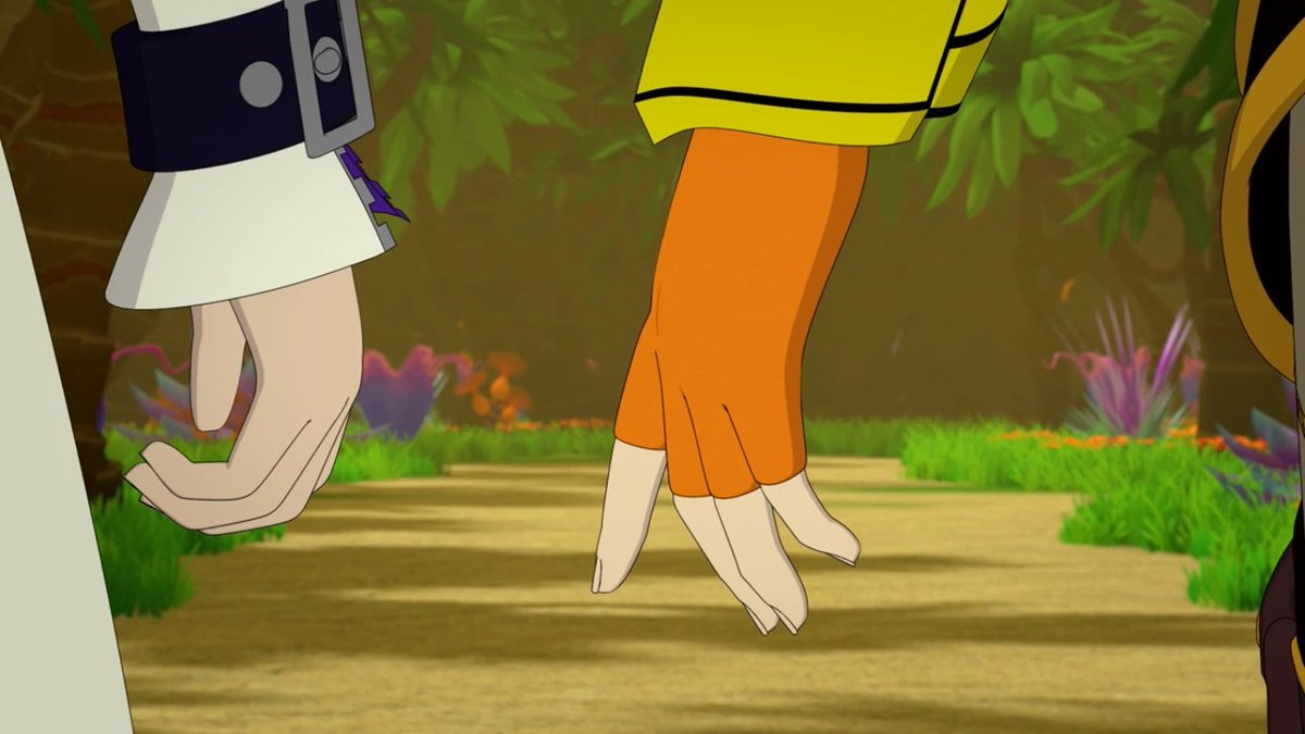 CJ_Black0's tweet photo. #CJs2Cents: The bumbleby shippers have been going wild from this scene and all I think when I see it is, my brothers and sisters have y'all never watched any other good written LGBTQ fictional romance before? Seriously they are giving y'all stale crumbs. #RWBY #RWBY9 #bumbleby https://t.co/7lDecBrqZf
