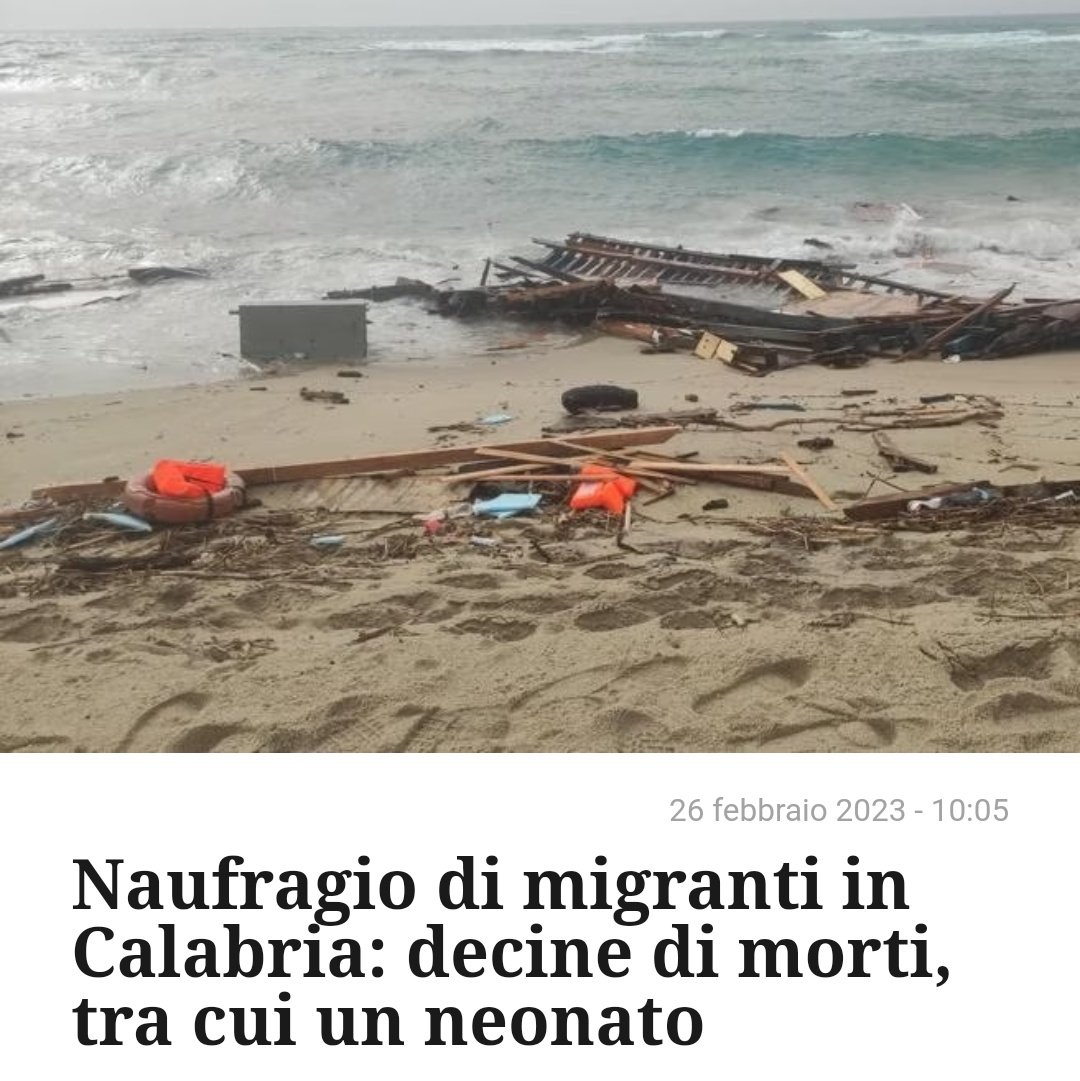 #GovernoMeloni siete degli assassini oltre ad essere fascisti.
Il problema è che le vite dei #naufraghi non le avete sulla coscienza, perché di coscienza non ne avete una.
Ritirate il #Decretopiantedosi 
Altrimenti sarete i diretti responsabili di queste morti.
#naufragio