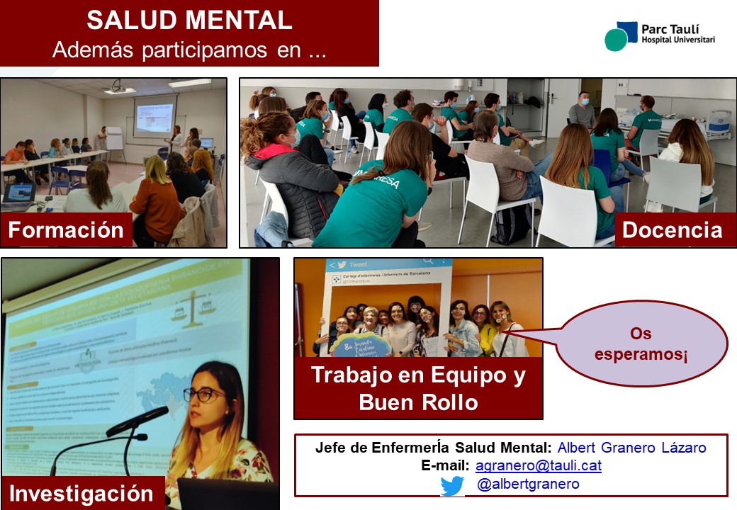 <a href="/parctauli/">Consorci Corporació Sanitària Parc Taulí</a>  Hospital Universitario convoca 36 plazas de enfermera (contrato fijo) en el ámbito de Salud Mental (Adultos, Infanto-Juvenil y Adicciones). 
Fecha límite: 9 de marzo a las 7 horas.
tauli.cat/tauli/professi…
@InfermeriaTauli <a href="/ASCISAM/">ASCISAM</a> <a href="/_AEESME/">AEESME</a> <a href="/COIBarcelona/">Col·legi d'Infermeres i Infermers de BCN (COIB)</a> <a href="/infermerescat/">Consell d’Infermeres</a>