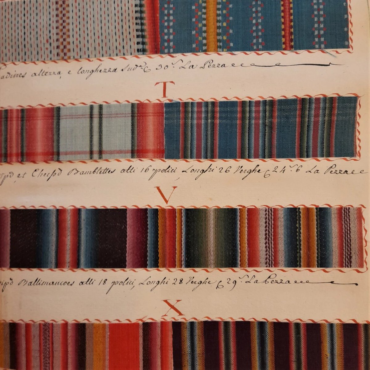 mariszkalime's tweet photo. Cloth samples from #Norwich
#textiles #fabric #woven #C18th

"Manufactures of France, England and Holland, samples collected while traveling by Sieur Moccafi, cloth merchant and on his return around 1760 to Count Bogin". 
https://t.co/pBvcrNZVkO https://t.co/JlJZu7w56c