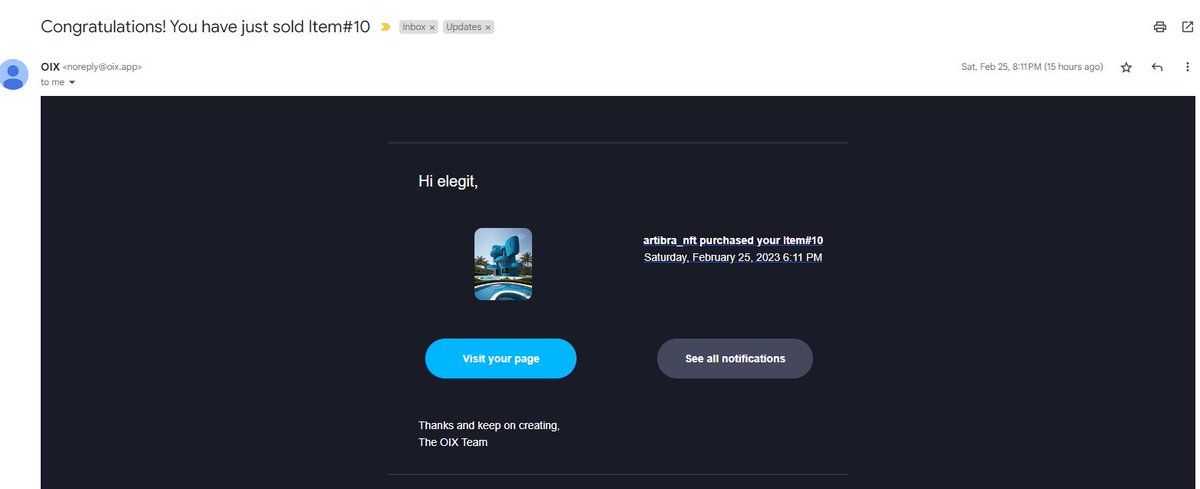 Morning sunday♥️♥️

SOLD SOLD🔥🔥

My first sale on @oixofficial 

Thank you very much for your support dear friend <a href="/artibra_nft/">artibra</a> 😍

Please follow and support this amazing artist <a href="/artibra_nft/">artibra</a> 

#nft #nftdrop #nftcollectors #nftcommunity #NFTFam #NFTfamily