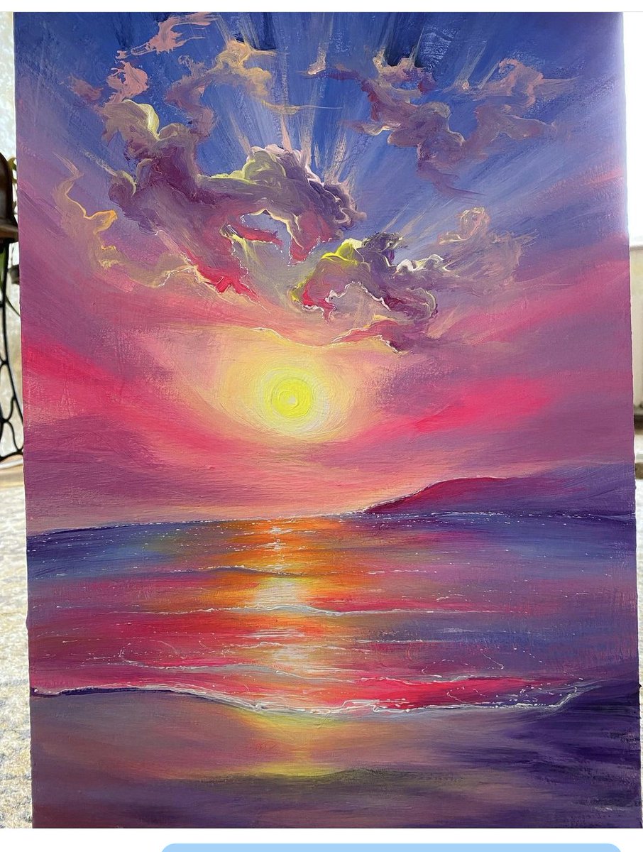 Another sea. Canvas.#creativityexplode  #artistsupport  #seascape #seascapepainting #seascapes  #sunset #sunsetpainting  #iviira9 #seascapeartist  #oceanartist #sunsetartist   #sunsetlovers #sunsets #oceansunset #sunsetgram #arts_help  #theguideartists #drawing_pigments
