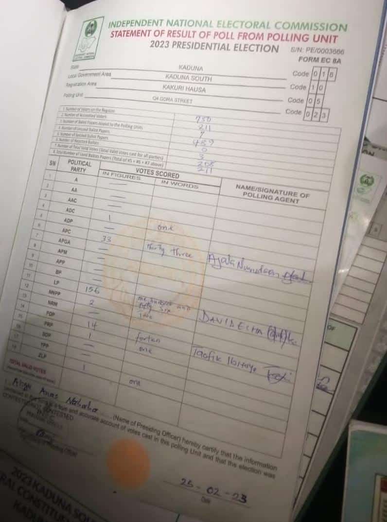 ochy_luv's tweet photo. Kaduna South results, the results speaks for itself #ElectionResult https://t.co/kr5Z7dbBSz