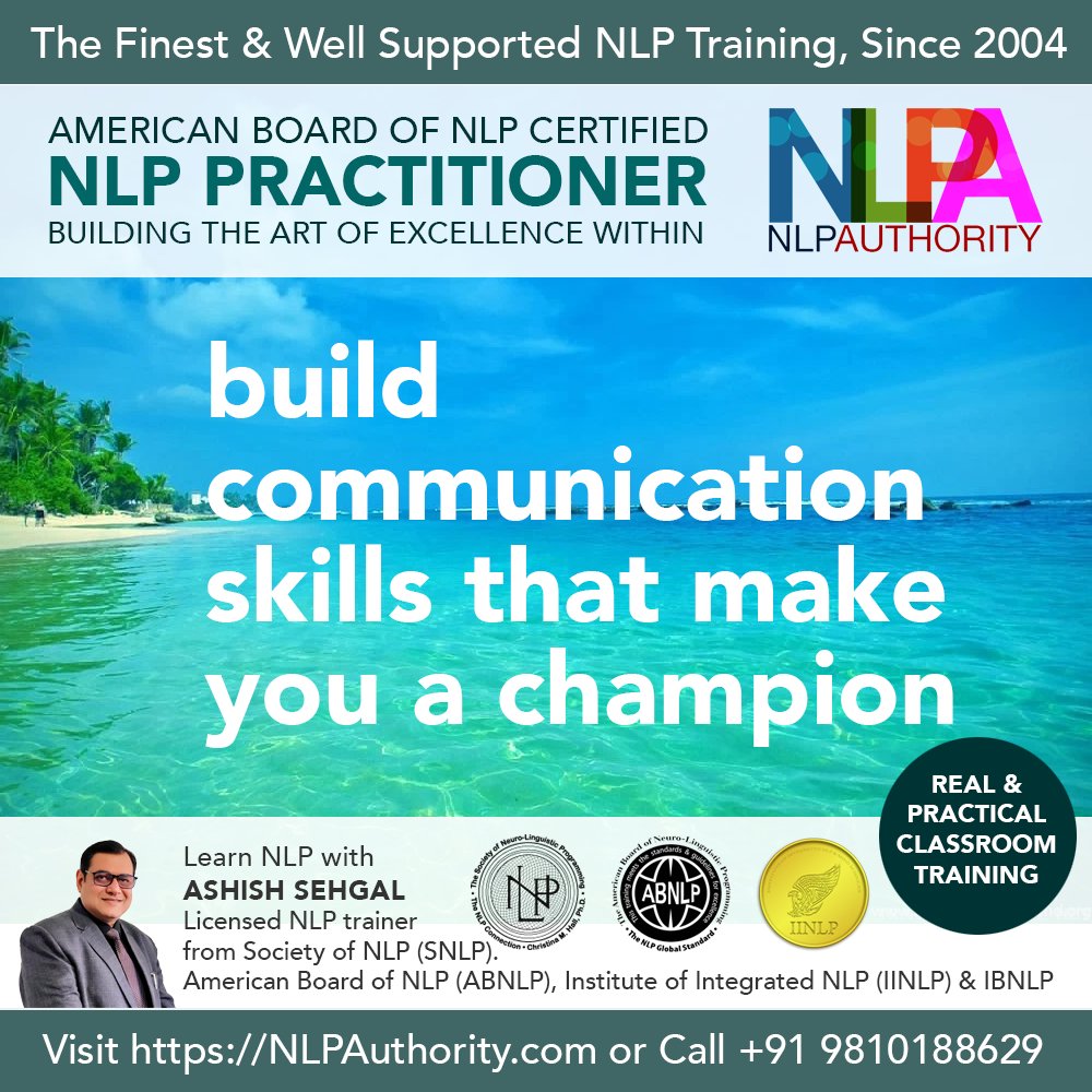 ashishsehgal's tweet image. Discover the power of NLP Excellence Training and become an expert communicator. Achieve your goals as you learn how to craft more effective conversations with Ashish Sehgal. 
SignUp for a Free Interactive Session at NLPA.in 

#nlp #nlpcommunication #ashishsehgal