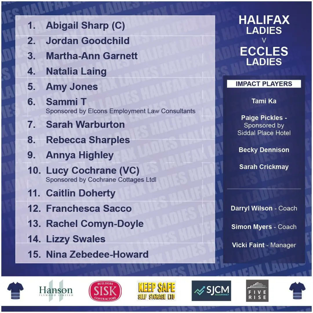 Halifax Ladies & Girls RUFC (@halifaxladies) on Twitter photo A new away ground for us to get stuck into today! Here's your lineup for today's match against <a href="/EcclesLadies/">Eccles RFC Ladies Rugby</a> with a 2pm kick off. Looking forward to seeing you there! πͺ A new away ground for us to get stuck into today! Here's your lineup for today's match against <a href="/EcclesLadies/">Eccles RFC Ladies Rugby</a> with a 2pm kick off. Looking forward to seeing you there! πͺ