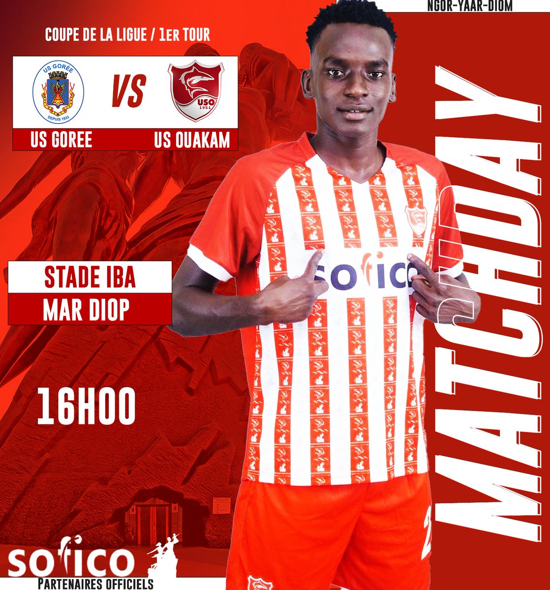 us_ouakam's tweet photo. MATCHDAY | ⚪️🔴 🦈 #TeamUSO

🆚US GOREE
🏟 Stade Iba Mar Diop
🏁1er Tour
🏆 #COUPE #DE #LA #LIGUE
🕘 16h00 mn

#footlocalsn
#Fair_Play
#Ouakam https://t.co/Exf0ZUrIw7