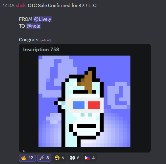 LitecoinPunks's tweet image. 2 more OTC deals confirmed...
One for 42.7 LTC
One for 32 LTC
discord.gg/hpgZUZGkNt