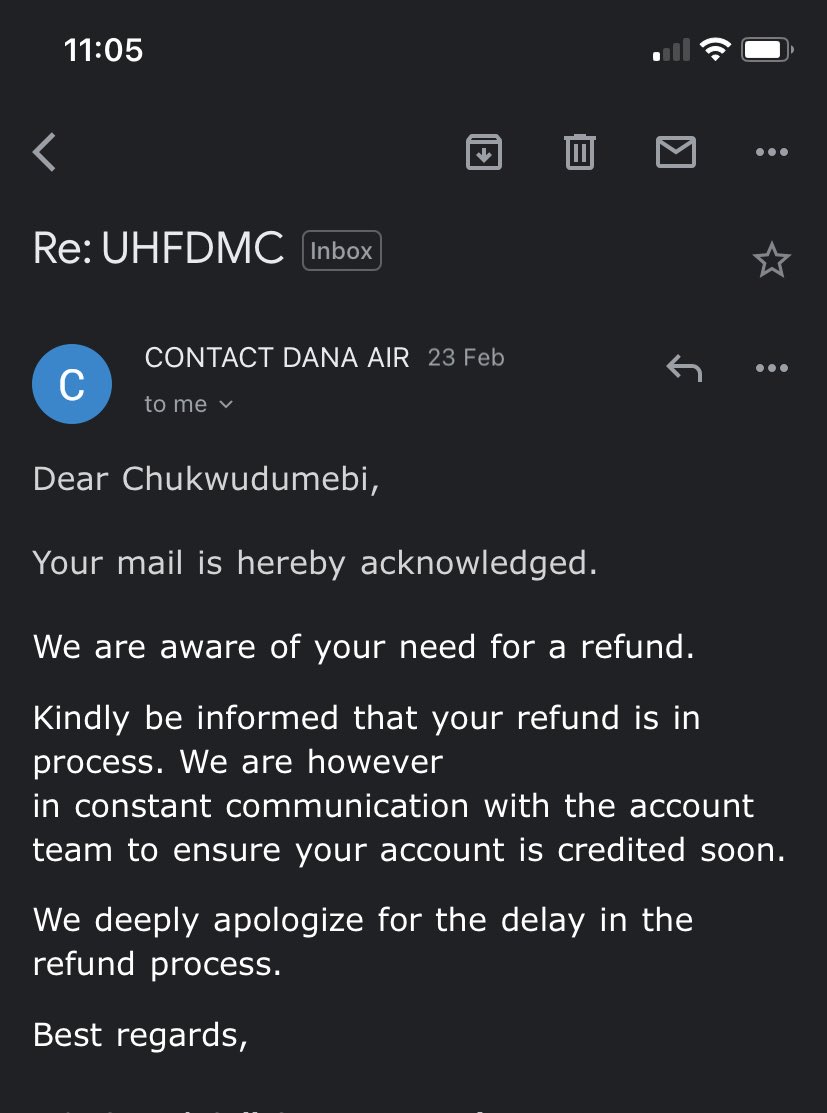 I need my money to arrange for other things81,200 is no joke i am tired of waiting.i don’t usually do this but you have made me bring this to social media.i need my money before the end of Wednesday unless i will be at your office @DanaAir