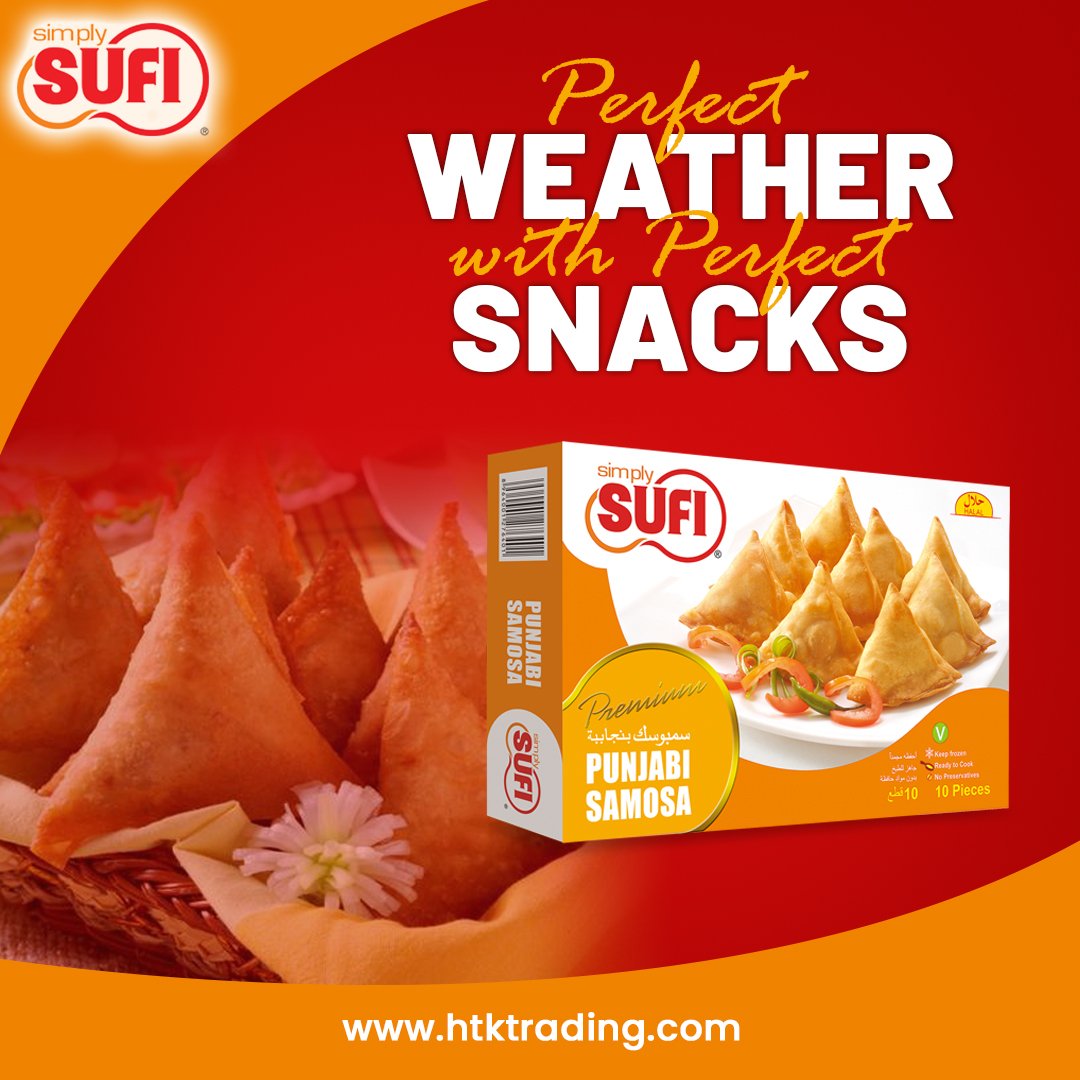 Pleasant weather and sizzling snacks is all we want this season.

To order, visit our website: htktrading.com

#SimplySufiMiddleEast #SimplySufi #SufiGroupOfCompanies #MiddleEast #UAE #PunjabiSamosa #frozenfood #food #readytoeat #readytocook #readymeal #frieditems