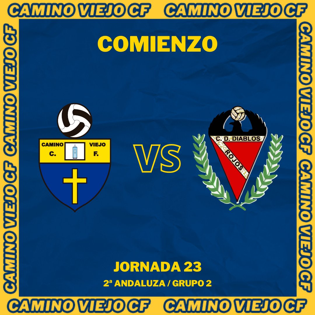 caminoviejo_cf's tweet photo. EN DIRECTO⏱ | INICIO DEL PARTIDO
@caminoviejo_cf 🆚 #CDDiablosRojos
VAMOS CAMINO 💛💙
#MásQueUnClubUnaFamilia #CaminoViejoCF #CMV #CDDR #CDDiablosRojos #CaminoviejoDiablosrojos #SegundaAndaluza #jornada23 #J23 https://t.co/FwOuF1q8PE