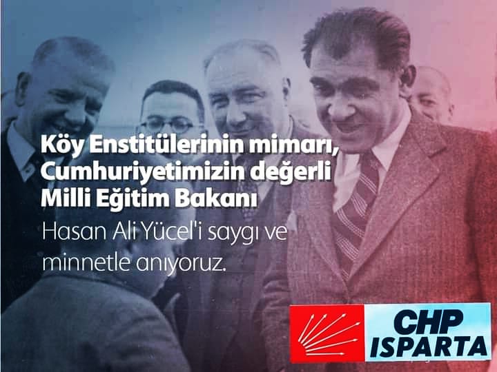 Köy Enstitülerinin kurucusu, pek çok dünya klasiğini edebiyatımıza kazandıran edebiyatçı, felsefeci, öğretmen, eski Milli Eğitim Bakanımız,  Hasan Ali Yücel’i ölümünün  62. Yılında saygı ve özlemle anıyoruz.
#HasanAliYücel