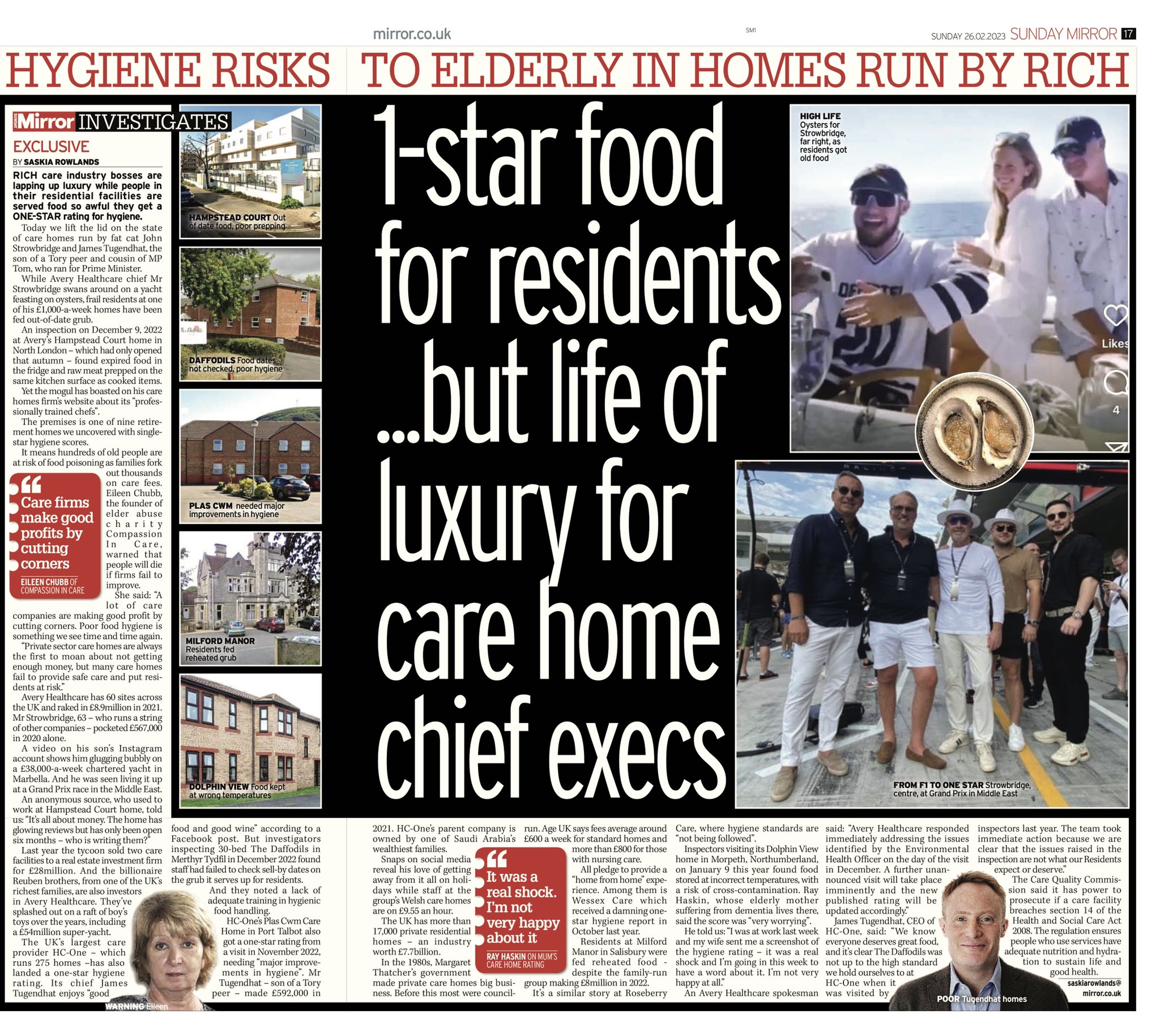 Saskia Rowlands on Twitter "EXCL Fat Cat care home bosses live a life of luxury — while