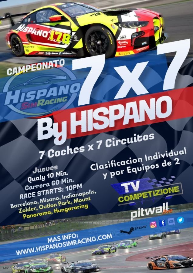 AssettoH's tweet image. Buenos días gente!!!más de media parrilla llena.
Empezamos el jueves 9 de febrero, si aún no as hecho tú inscripción no esperes más!!
Tu comunidad Simracing, Hispano.
discord.gg/cvGXepbz9B
hispanosimracing.com