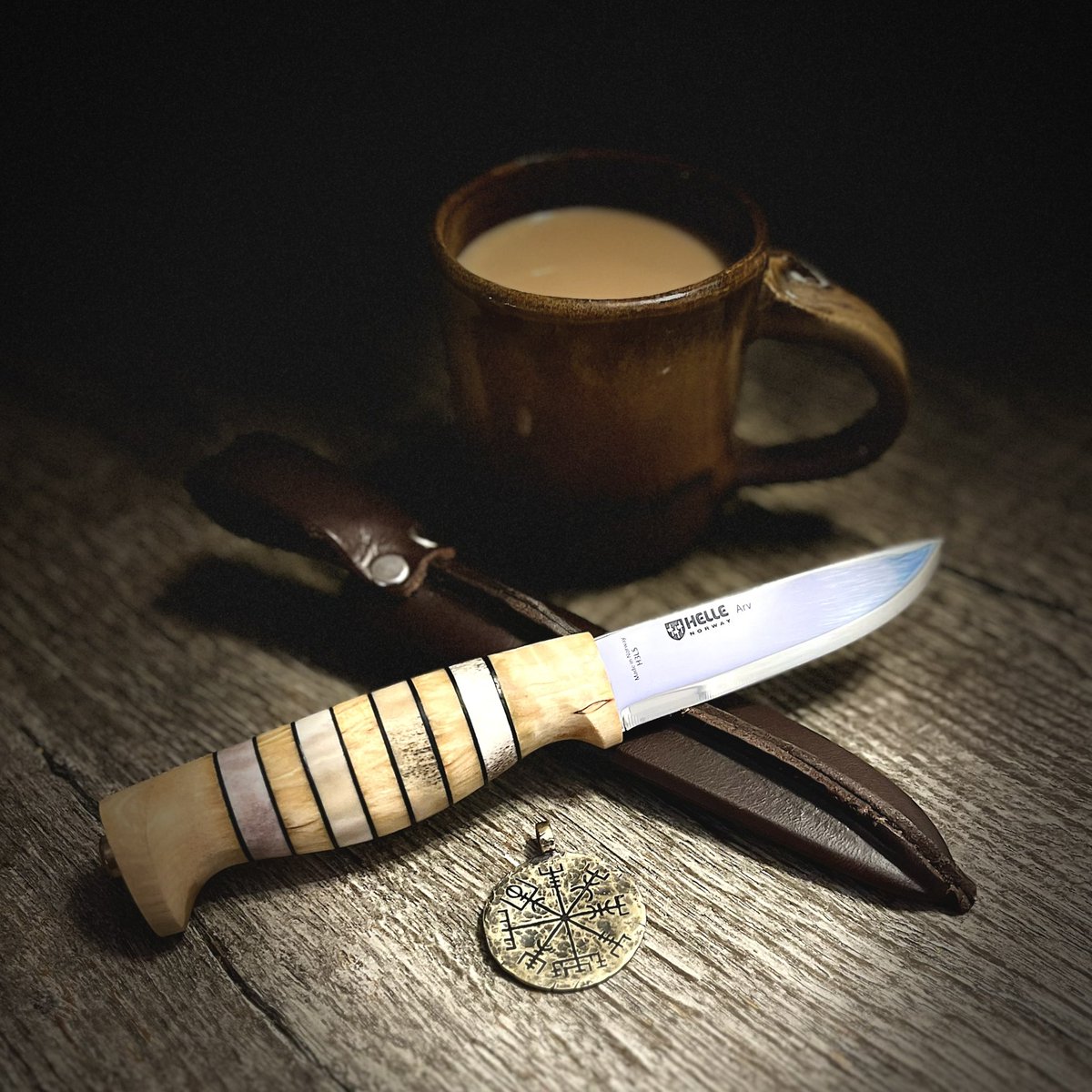 BladeGrunt's tweet photo. Be a warrior today! Do bold and brave things! 
•Helle Arv 🇳🇴
#helleknives #coffee #vikings #edc #knives #bushcraft https://t.co/JJoD7DoFEj