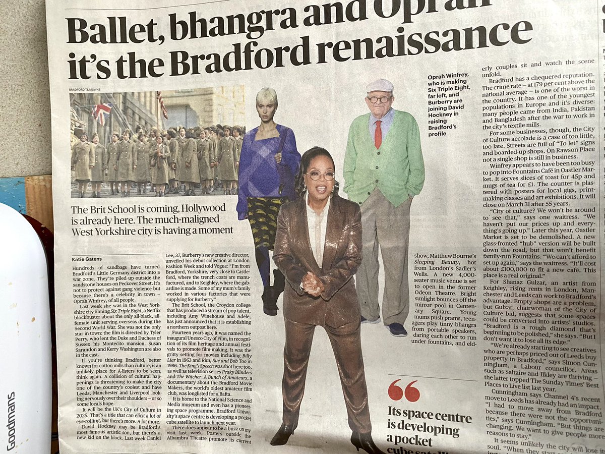 today’s positive Sunday Times article about Bradford- “ Bradford’s a rough diamond that’s beginning to be polished…”