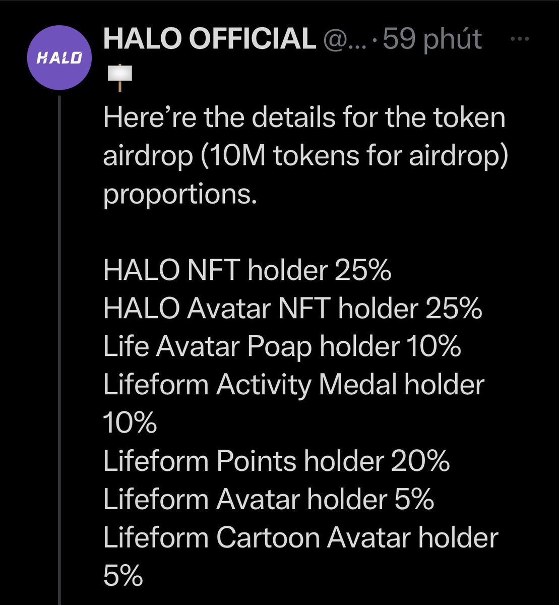 Airdrop HALO: Airdrop HALO là một sự kiện được mong đợi cho cộng đồng HALO. Với sự hỗ trợ của Halodao, Airdrop HALO sẽ  giúp người dùng nhận được đồng token miễn phí. Điều này không chỉ giúp bạn tiết kiệm được chi phí, mà còn tăng cường tính thanh khoản và giá trị của HALO. Hãy xem hình ảnh liên quan đến Airdrop HALO để truy cập vào một thế giới tiềm năng của cơ hội đầu tư.