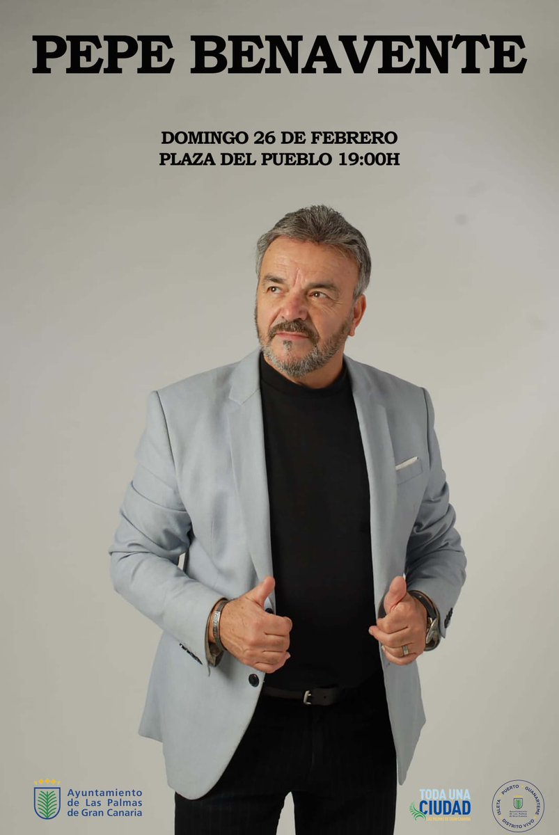 DistritoPuerto's tweet photo. Esta tarde a las 19h en la Plaza del Pueblo, ven a bailar por el #DíaDeLaIsleta con Pepe Benavente.
#IsletaPuertoGuanarteme #DistritoVivo #LasPalmasDeGranCanaria https://t.co/zGjVAAVIBN