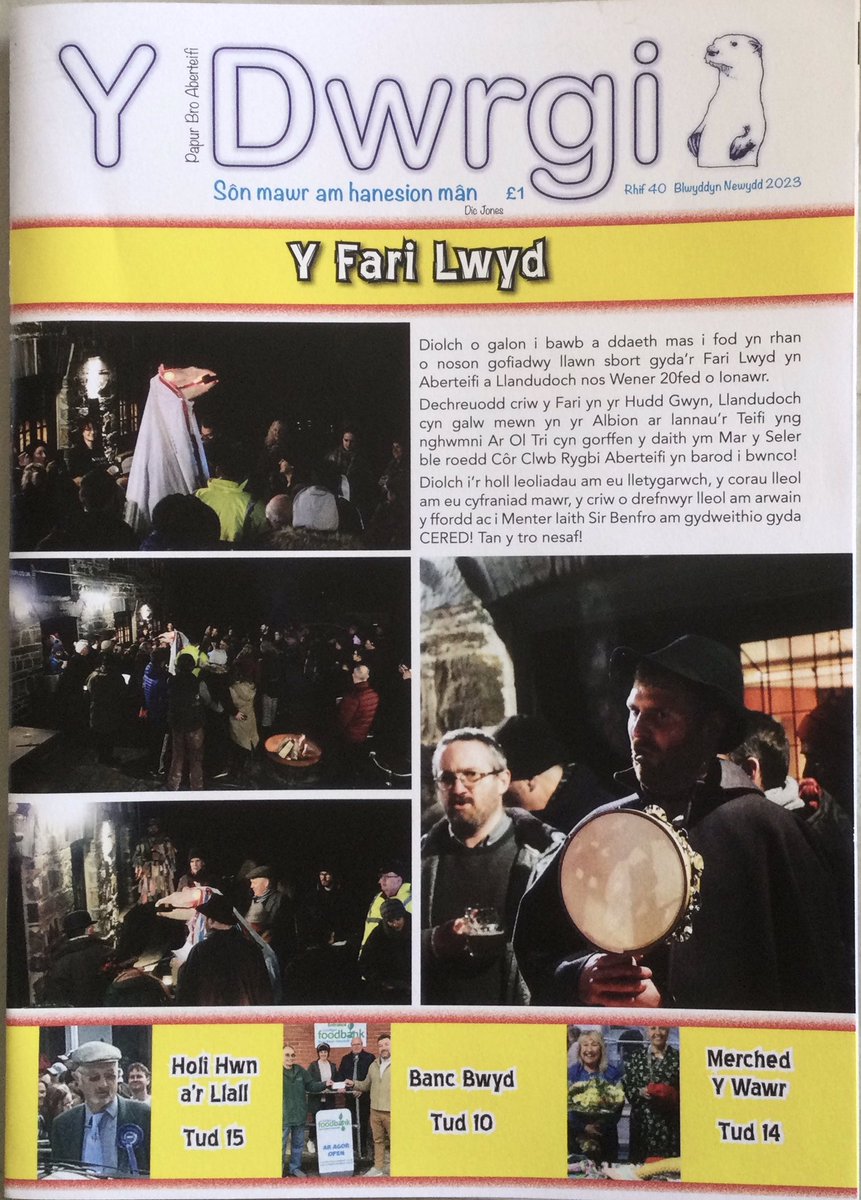 Penblwydd Hapus 40 i’r DWRGI!! Ar gael <a href="/AwenTeifi/">Awen Teifi</a> @ocdavies @siopsian 
Hanesion <a href="/YGAberteifi/">Y G Aberteifi</a> <a href="/YUAberteifi/">YUAberteifi</a> @BenMLake Sadwrn Barlys <a href="/CGglannauteifi/">Clwb Gwawr Glannau Teifi 🏴󠁧󠁢󠁷󠁬󠁳󠁿</a> <a href="/CasAberteifi/">Castell Aberteifi</a>