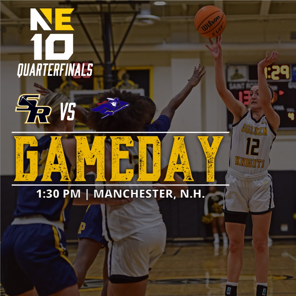 gogoldenknights's tweet photo. Game Day! @saintrosewbb continues its playoff run in Manchester N.H. today with a 1:30 pm NE10 quarterfinal matchup against Southern New Hampshire! #gogoldenknights #februarymadness Live Video: https://t.co/HkJPzYSNTu Live Stats: https://t.co/rQNDLMQFEK https://t.co/M4Heyt4TGJ