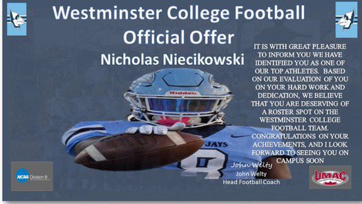 Blessed to announce I have received an offer from <a href="/WESTMOFB/">Westminster College Football</a> after talking with @ekern2!