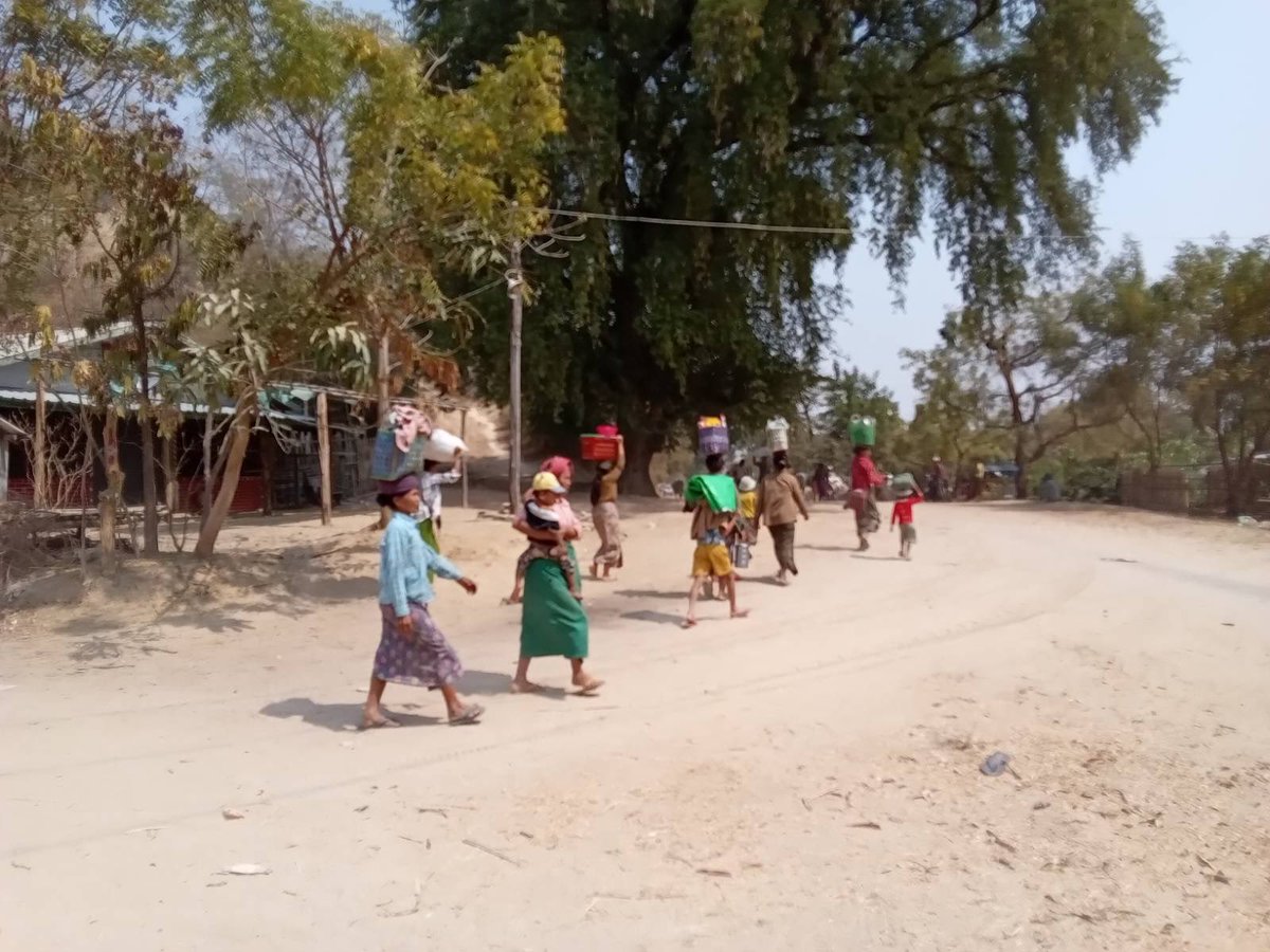 akmoe2's tweet photo. 3500 civilians had to flee on 24th Feb 2024 in Pauk township due to a Military raid in their village. https://t.co/cL4lg5YhG6