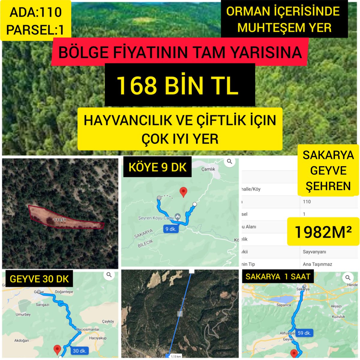 EflinFsm's tweet photo. Sakarya geyve şehren 1982m2 Orman icerisinde muhtesem yer hayvancılık ve çiftlik icin cok iyi yer 
#arsa #tarla #bağ #bahçe #sakarya #geyve #şehren #sakaryatarla #sakaryaarsa https://t.co/L0C9uweICH