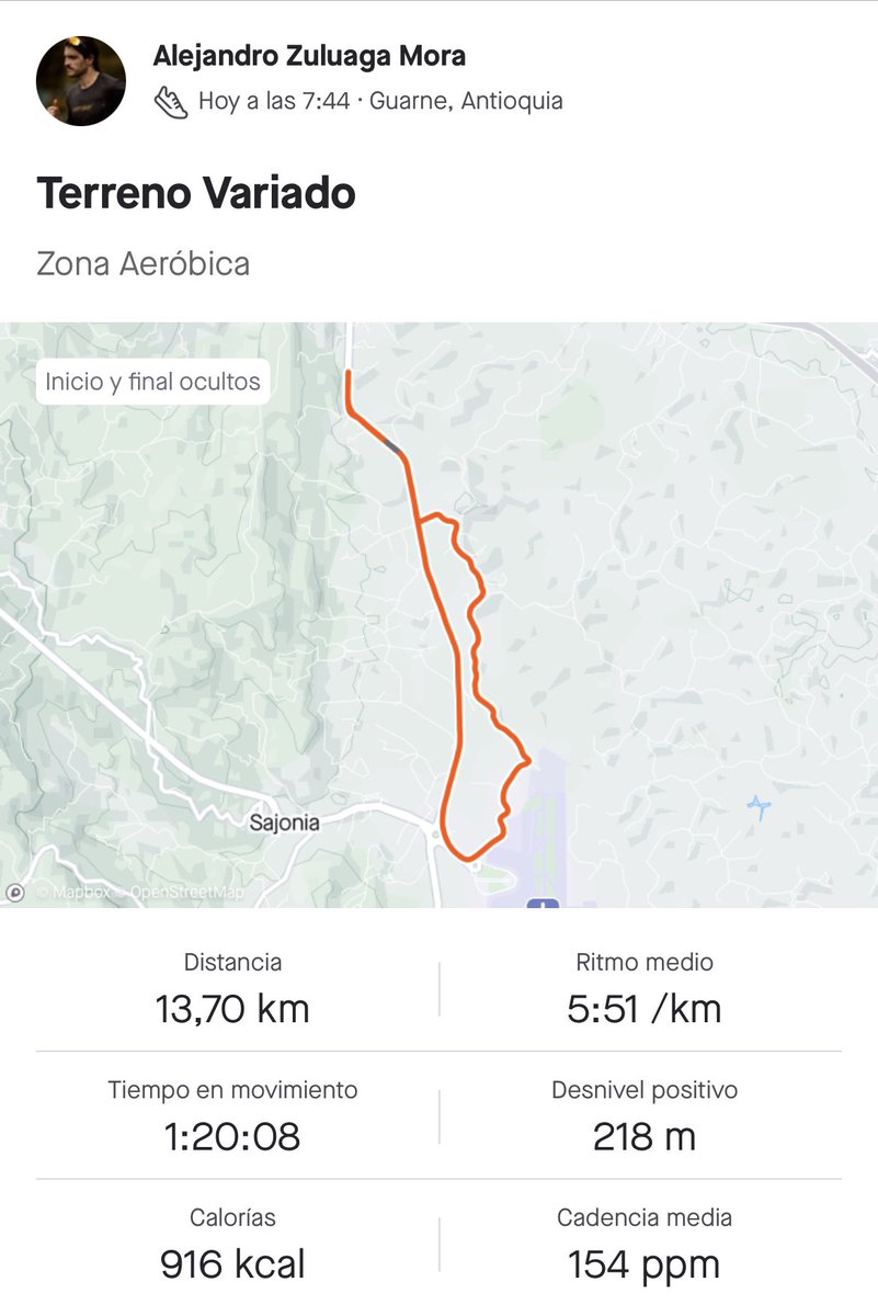 AlejoZuluaga_'s tweet photo. Terreno Variado 🚧
Zona Aeróbica 🍼
Guarne - Antioquia 🛣️
#Runmaker 🏃🏼‍♀️🏃🏻
@ORTEMAN10 👨🏽‍🦱 https://t.co/JPi4GmYQBx