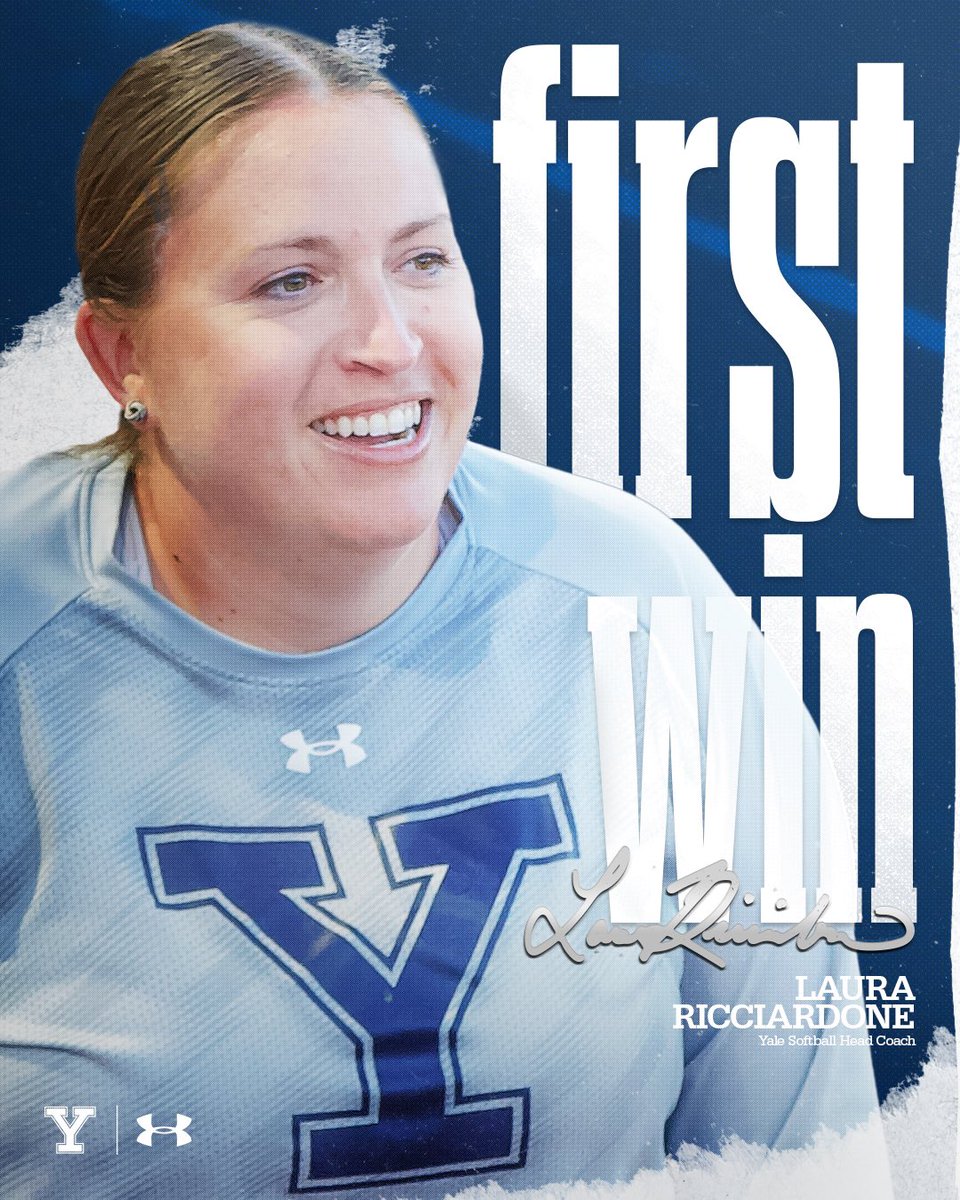 YaleSoftball's tweet photo. 𝙁𝙄𝙍𝙎𝙏 𝙊𝙉𝙀 𝙄𝙉 𝙏𝙃𝙀 𝘽𝙊𝙊𝙆𝙎 ✅ 

Congratulations to Coach Ricciardone on her first win as head coach in a 5-3 victory over Nicholls State!

#ThisIsYale https://t.co/SeXXgG1lmx
