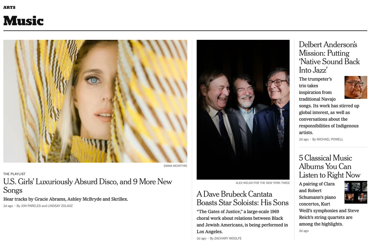andersonquartet's tweet photo. Today February 23, 2023
Grab a New York Times newpaper and turn to page AR 38.
@ddatlive is featured in the Arts &amp; Leisure section of the New York Times. 
Please tag us in a photo with your paper! 
#NewYorkTimes #DDAT #ddatlive #Arts #Press https://t.co/4d8KujZsDl