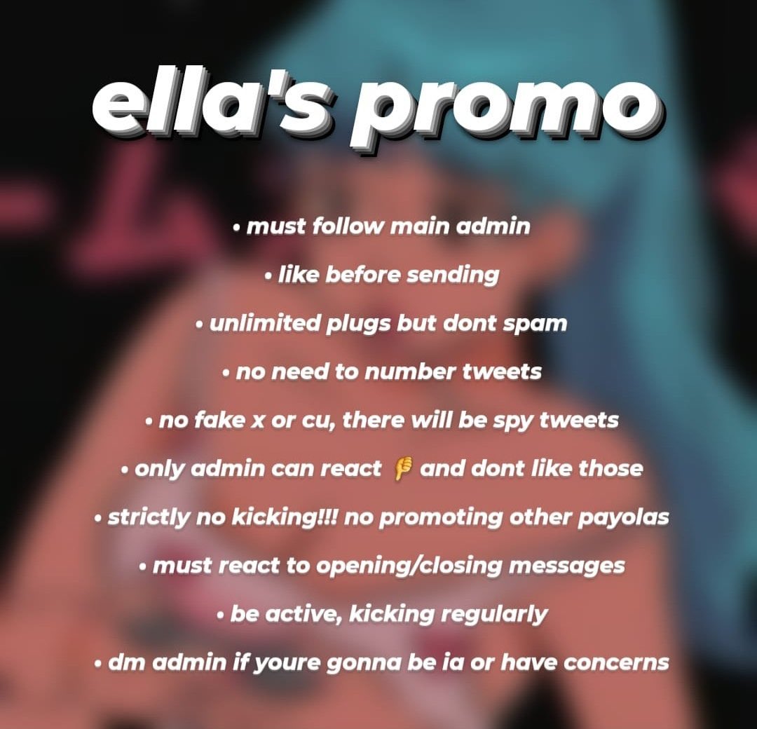 uhmbreigns's tweet image. ella's promo / payola gc is recruiting 
• any fandoms
• guaranteed 45+ likes
• REPLY and RT to be added

tags: like rts retweet plugs plug plugchat groupchat spam chats recruiting