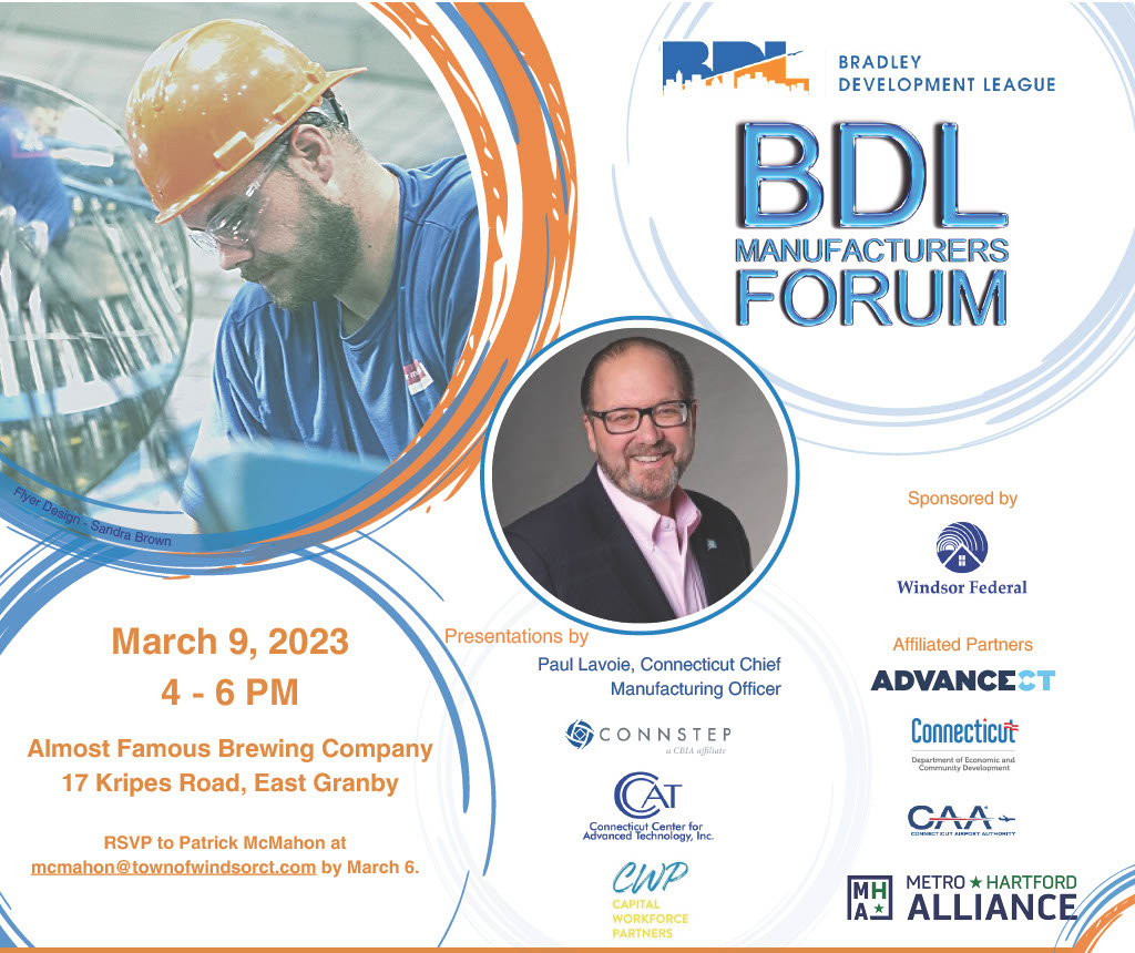 bradleydevelop's tweet image. Bradley International Airport area manufacturers - here is a great opportunity to network and learn about all the great programs being provided by support organizations.  Register today!