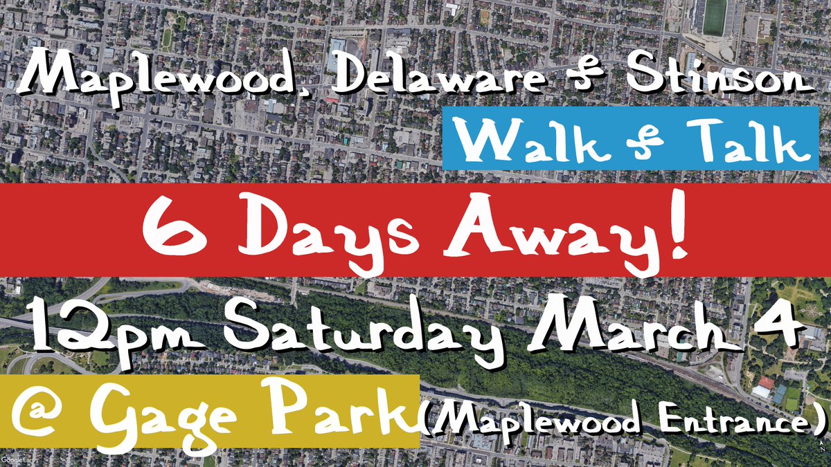 Triple Neighbourhood Walk & Talk

Saturday, March 4 at 12pm (noon)

Meetup is at Maplewood Entrance of Gage Park in #HamOnt #ourward3

Route is ~5km and will take approximately 2hrs (if you stay the entire time)

VIDEO explanation: youtube.com/watch?v=3JU8Or…

Hope to see you there!