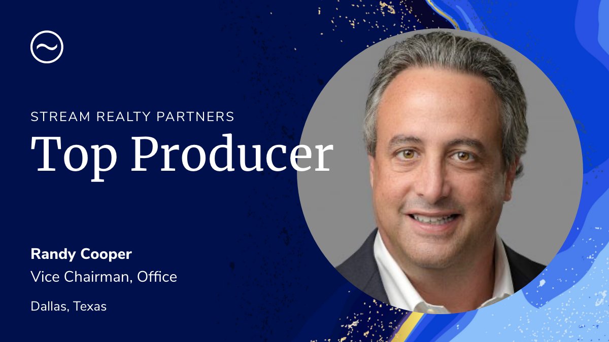 StreamRealty's tweet photo. Congratulations, Randy Cooper of #StreamDallas, on being one of our top 2022 brokers.
β‘οΈ What motivates Randy? What's his game plan for 2023? Learn more from him and other top producers: https://t.co/mslaP8HOae
#CommercialRealEstate #CRE #StreamCRE https://t.co/LOygGb8CyU