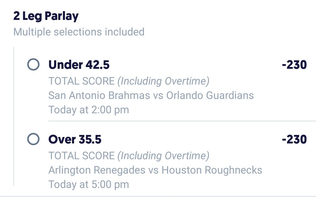 NoSweatNoBet's tweet photo. @Marineboi_1221 and @JLewis06 got 2 collab parleys to wrap up week 2 of @XFL2023 Let's get this money. @fliff @BetMGM @XFLBrahmas @XFLRoughnecks #gamblingtwitter https://t.co/BQGQwSdvt1