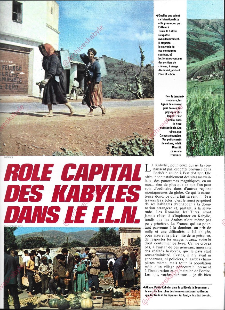ArchivesKabyle's tweet photo. LE RÔLE CAPITAL DES KABYLES DANS LE F.L.N

Il va sans dire que les Kabyles étaient partout à la pointe du combat. Car, en plus d’avoir fait de leur « pays » le fer de lance de la « rébellion », ils créérent les wilayas 4 et 6, ainsi que l'immense Fédération de France.... https://t.co/qJRJ3b9kvf