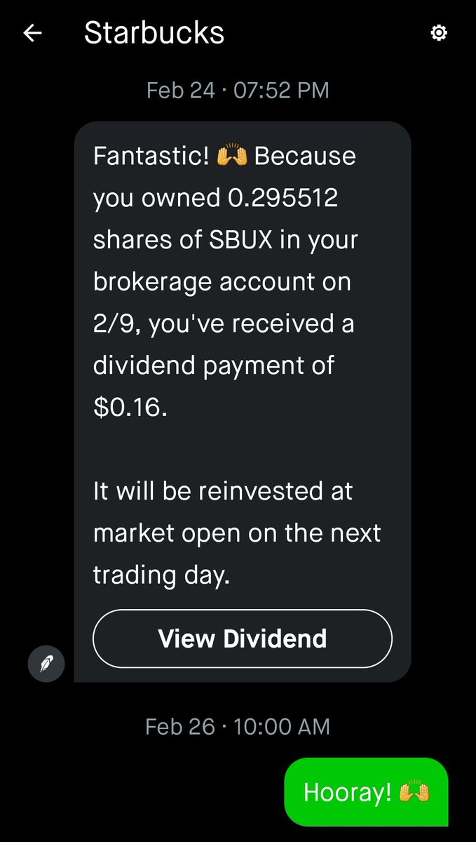 othatnikkiyoung's tweet photo. Thank you @Starbucks &amp; @RobinhoodApp every bit helps! ☕️🍵💖💲#novicetrader https://t.co/ho2BrHKVKw