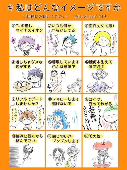 #私はどんなイメージですか
便乗してみました。画像はお借りしました。 