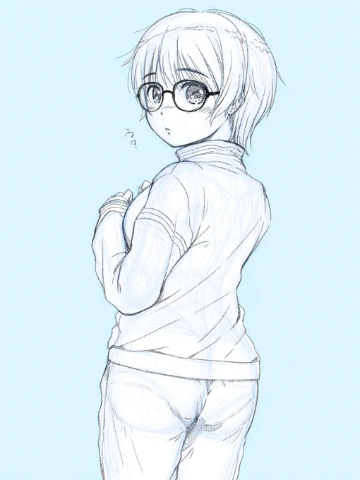 田舎のジャージJCを後ろから見てみた(*'▽')#眼鏡っ娘 