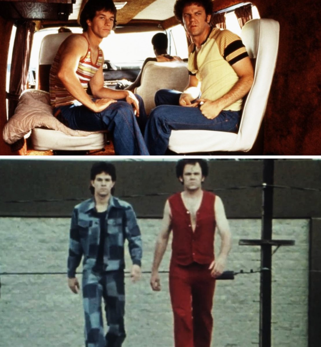 #Bales2023FilmChallenge #FilmTwitter #NowWatching Day 26 - Someone Wearing Jeans In Movie #BoogieNights (1997) Mark Wahlberg is Dirk Diggler and John C. Reilly is Reed Rothchild. They're porn stars from the late 1970's. They're soon to be Chest and Brock in Brock Landers.