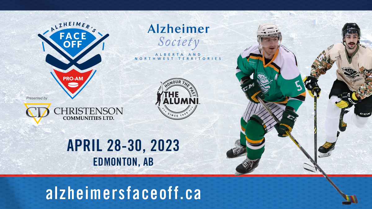 Helpfordementia's tweet photo. The #AlzFaceOff presented by @ChristensonGC will be back in action April 28 to 30! @NHLAlumni Visit our tourney site for more info! https://t.co/3y5G8IS0xt https://t.co/nSzBYoZScK