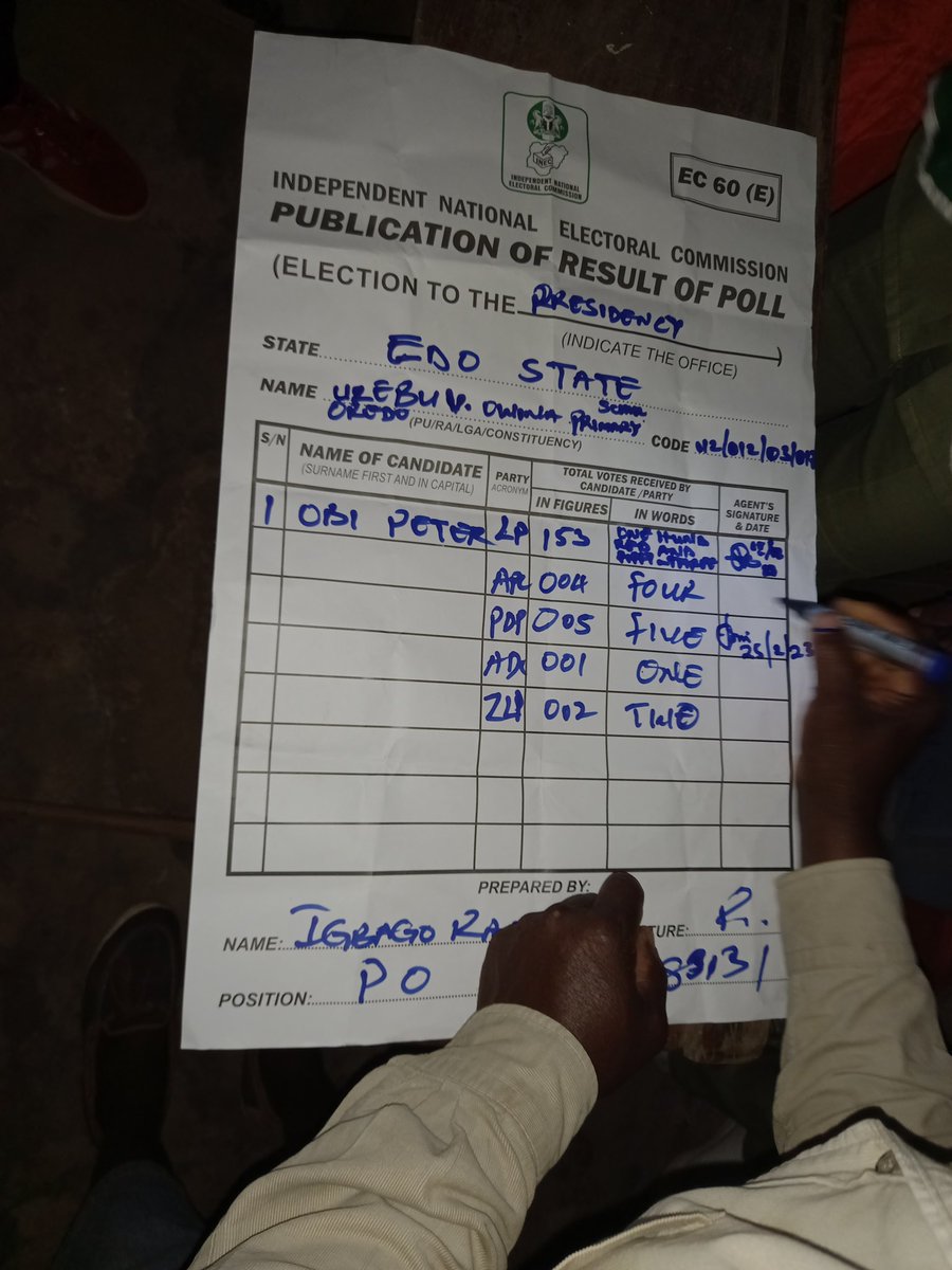 le_creator's tweet photo. Benin, Oredo, Ward 3 unit 17 results
Please Retweet #Inecresults https://t.co/1YiSgUr6e1