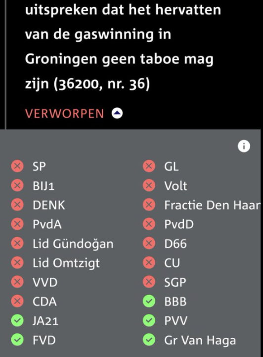 ff het lijstje waar Groningers NIET op moeten stemmen: