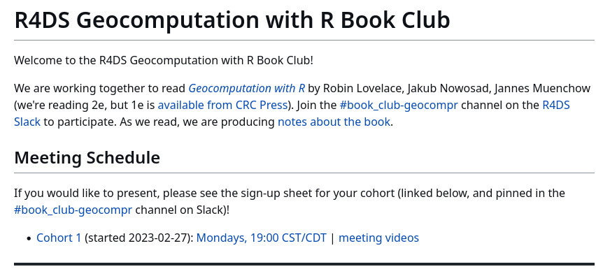 The Geocomputation with R book club starts tomorrow!

Learn all of the details at github.com/r4ds/bookclub-….

Please share widely!

#rstats #rspatial #geocompx <a href="/BranchTwigLeaf/">Olivier Leroy</a> #gischat