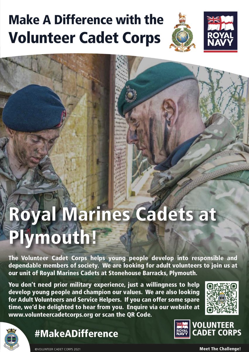 Plymouth Division RMVCC (@plymouthrmvcc) on Twitter photo We’re still looking for more adult volunteers to help deliver the cadet experience to our <a href="/RoyalMarines/">Royal Marines</a> Cadets located in #Plymouth.
Visit volunteercadetcorps.org or email us at plymouth@volunteercadetcorps.org for more info
Join the fun and #MakeADifference We’re still looking for more adult volunteers to help deliver the cadet experience to our <a href="/RoyalMarines/">Royal Marines</a> Cadets located in #Plymouth.
Visit volunteercadetcorps.org or email us at plymouth@volunteercadetcorps.org for more info
Join the fun and #MakeADifference