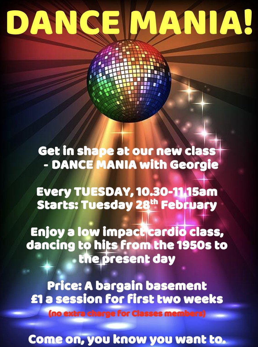 🕺💃 STARTING THIS TUESDAY - JUST £1🕺💃
Dance your cares away. To book your place at this Tuesday's Dance Mania class, phone 01725 557268.  
downtonleisurecentre.co.uk/classes
