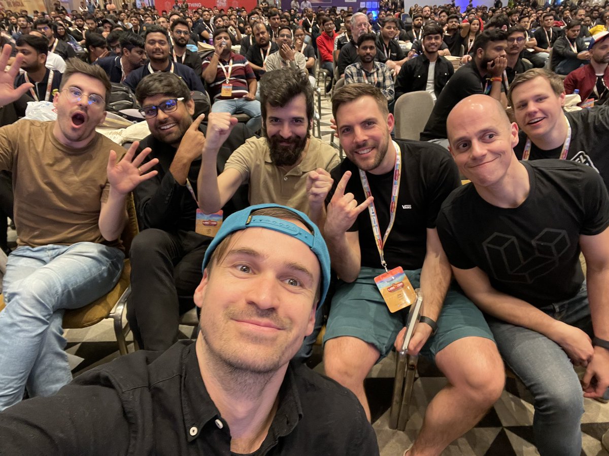 christophrumpel's tweet photo. The last part of @LaraconIN has begun. Let's finish in style 🙌 @enunomaduro @xiCO2k @joedixon @bobbybouwmann @Caneco @lalitvijay https://t.co/hLOD1PnxE1
