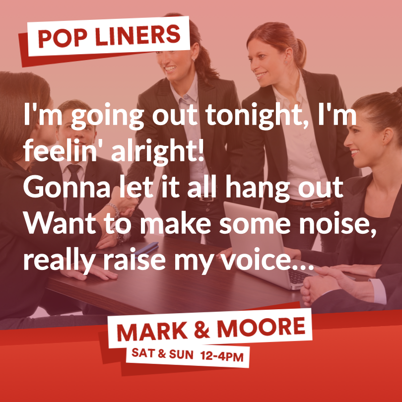 Mark and Colin have the soundtrack for the weekend with games, quizzes and #PopLiners.  Do you know the singer and song? Message below…

#MarkAndMoore

📲 Kube Player App | 🖥 thehits.uk