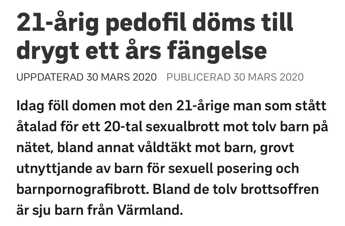 kico88s's tweet photo. Minsta straffet borde vara 15-20 år. Men vissa pedofiler kan dömas fem gånger och få korta straff för att bara fortsätta våldta barn. Grova fall och endast få ett par år. 

Varför skyddar SVERIGE pedofiler?

#JagVetVadEnSnippaAEr https://t.co/gS7HUmy1zl