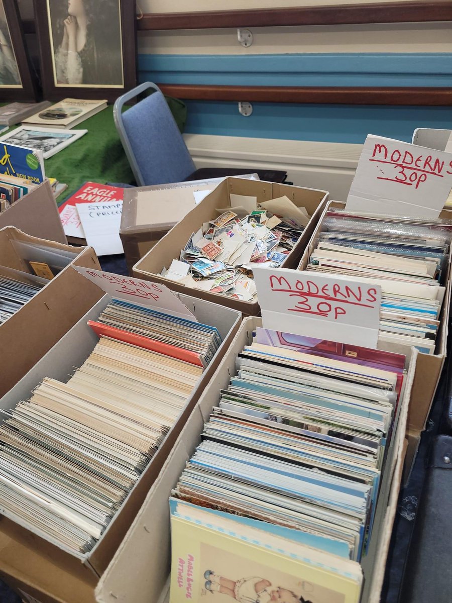Teacherglitter's tweet photo. Happy coincidence, a village near me was having a post card fair today and I popped along. The lovely chap gave me a load of used ones for free when he heard about #ProjectPostcard ❤️ https://t.co/FgKMynuzq9