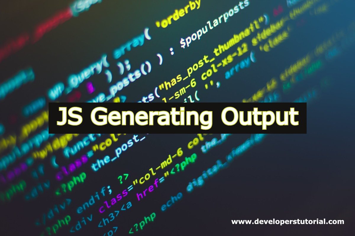 DevelopersTuto's tweet image. Certain situations may warrant you to generate output from your JavaScript code....
developerstutorial.com/js-generating-…
#javascriptdeveloper #javascript #developerstutorial #classes #forms #100daysofcode #codebasics #programming #htmlforms #onlinetutorials